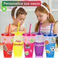 thumbnail image 4 of 30 Vasos de Plástico (710 ml) Sin BPA, con Tapas y Popotes - Vasos que Cambian de Color con Agua Fría, Ideal para Fiestas, Bodas, Reuniones Familiares, Café Frío, Batidos y como Regalo, 4 of 8