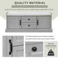 thumbnail image 4 of Canddidliike Wood Cushion Entryway Bench with Storage Drawers and Cabinets, Gray Wash, 4 of 9
