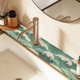 thumbnail image 2 of Yayeee Faucet Mat for Kitchen Sink 14.7" Diatomite Long Splash Guard Pad, Green Wave Pattern, 2 Pack, 2 of 7