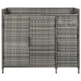 thumbnail image 2 of 47.5"W Wicker Outdoor Storage Cabinet with Tempered Glass Desktop, Weather-proof Rattan Bar Table with Three Doors, Adjustable Shelf, and One Drawer, for Outdoor Cushions, Pool Toys , Grey, 2 of 4