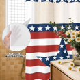 thumbnail image 2 of No Hook Shower Curtain with Built-in Rings - 4th of July Washable Waterproof Fabric Bathroom Curtains for Hotel,Rentals, 60 X 72 Inch Long , Patriotic American Stars Red White And Blue, 2 of 9