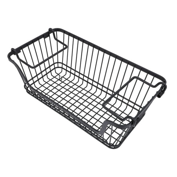 Freezer Organizer Basket, 30lb Load Bearing Stackable Space Saving Wire Storage Basket Open Front with Foldable Handle for Fruit