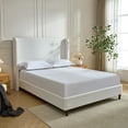 thumbnail image 3 of Noble House Harper Queen Upholstered Bed Frame, 54" Tall Chenille Headboard with Curved Wingback, Cream White, 3 of 12