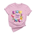 thumbnail image 3 of DDAPJ pyju Easter Teacher Shirts for Women Bunny Eggs Graphic Print T-Shirt Short Sleeve Round Neck Tee Tops Pink XL, 3 of 6