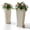 Beige, variant on TopComfy Tall Planters for Outdoor Plants Set of 2, 23.6" Modern Tapered Indoor Flower Pots with Drainage Holes/Partition/Tray for Porch Patio Garden, Sandblasted Brown
