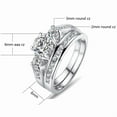 thumbnail image 2 of Matching Rings His and Her Rings Couple Rings CZ Wedding Ring Sets White Gold Plated Ring, 2 of 7