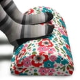 thumbnail image 3 of Flowers Foot Rest, Spring Vivid Flora on Eggshell Backdrop, Non-Slip Backing Adjustable Ergonomic Memory Foam Leg Support for Office, Multicolor, by Ambesonne, 3 of 5