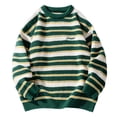 thumbnail image 4 of MIASHUI Tricot Épais à Rayures Color Block pour Hommes Style Japonais Vintage Col Rond Cardigan à Manches Longues Vert,TTG, 4 of 6