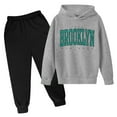 thumbnail image 2 of XINXIAOO Girls Boys 2 Piece Outfits Set Hoodie Sweatshirt and Sweatpants Fall Winter Spring Girls Boys Size 3-4 Years Clothes, 2 of 3