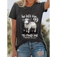 thumbnail image 3 of 【New Arrival】He Left The 99 To Find Me Lamb Matthew 18:12-14 Christian Graphic T-Shirt, Women Faith Casual Short Sleeve Tee, 3 of 9