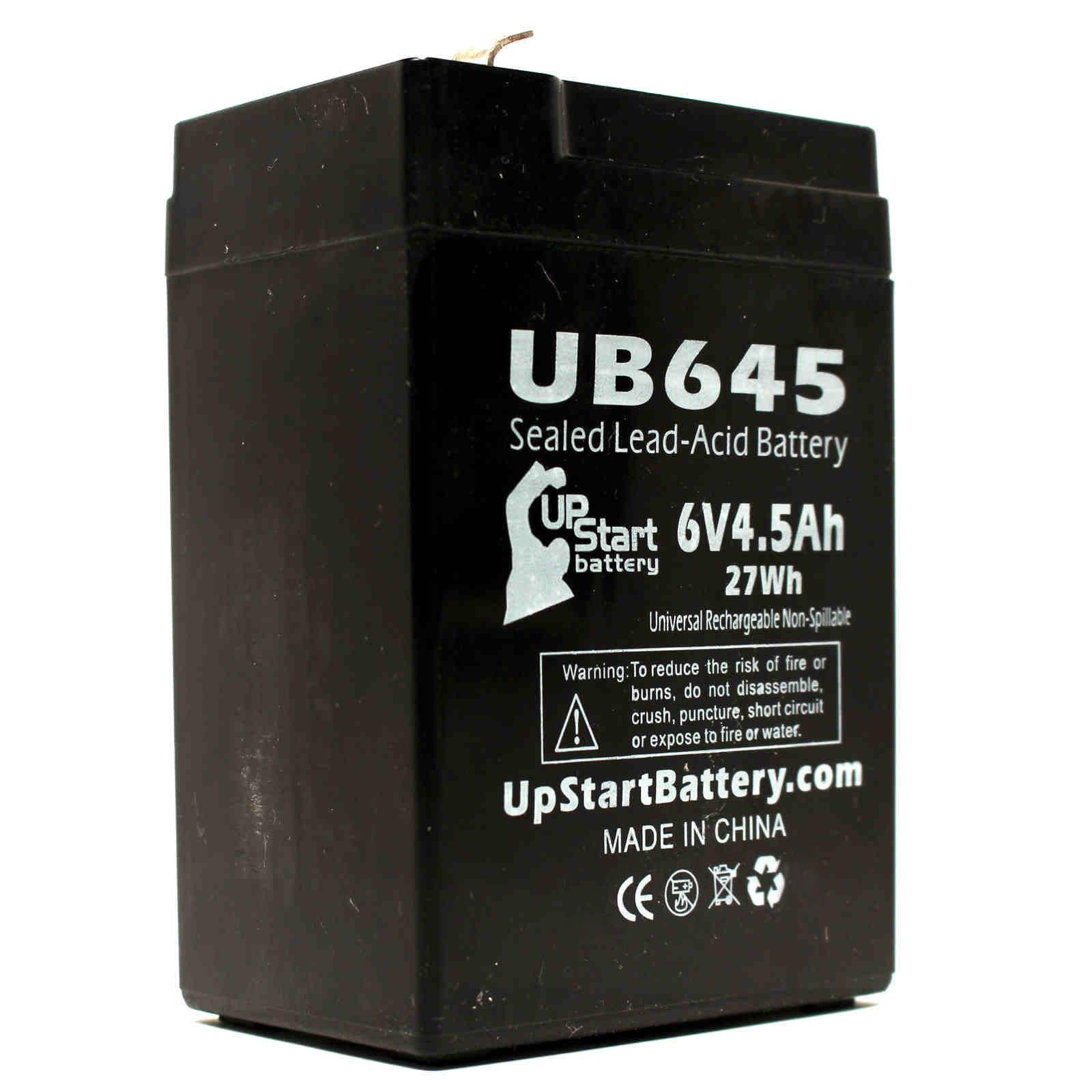 Omnibot 2000 Battery 6V, 4.5Ah, 4500mAh, F1 Terminal, AGM, SLA Replacement UB645 Universal Sealed Lead Acid Battery