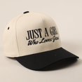 thumbnail image 2 of MIRMARU Just A Girl Who Loves Jesus Embroidered 100% Cotton 5-Panel Trucker Hat for Women & Men, 2 of 6