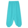 thumbnail image 6 of YiZYiF Kids Girls Chiffon Flowy Modern Dance Pants Belly Dancewear Arabic Princess Wide Leg Trousers Blue Green 12, 6 of 7