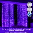 thumbnail image 4 of HXWEIYE 300LED Purple Fairy Curtain Lights for Bedroom, 3mx3m 8 Modes USB Plug in Window Christmas Led String Hanging Lights with Remote for Backdrop Wedding Party Home Garden Outdoor Indoor, 4 of 7