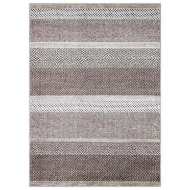 Concord Global Trading 32884 3 x 5 ft. Positano Toscano Stripe Rectangle Area Rug, Brown