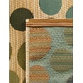 thumbnail image 7 of Unique Loom Outdoor Modern Collection Area Rug - Spark (6' 1" Square Beige/Burgundy), 7 of 7