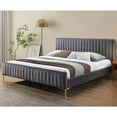 thumbnail image 3 of Omax Decor Julia Upholstered Contemporary Fabric King Platform Bed in Charcoal, 3 of 7