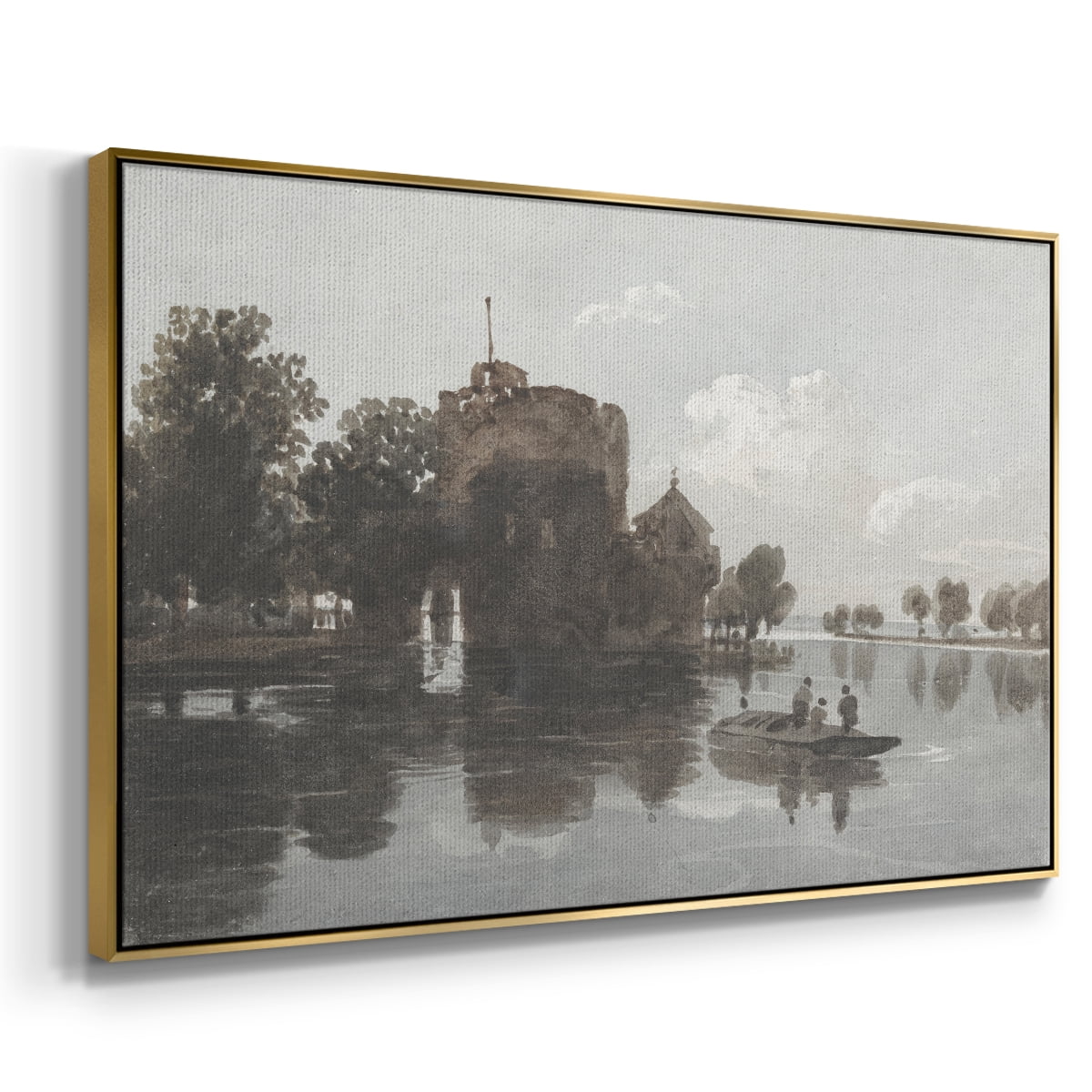 Vintage Landscape-CCCXLIV By Wexford Home Framed in Gold Wood Gallery Wrapped Canvas 25 in. x 37 in.