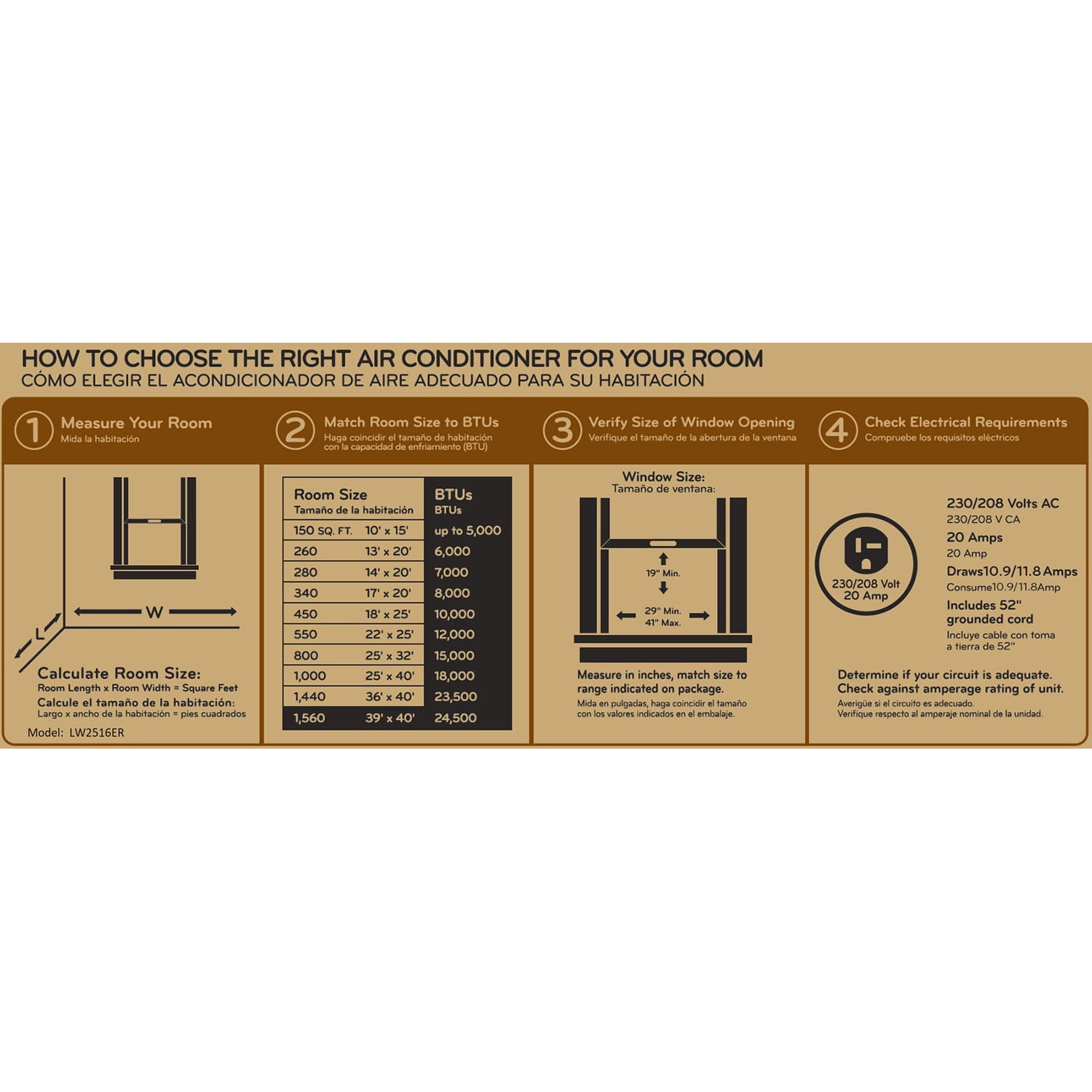 500 btu air conditioner room size