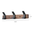 thumbnail image 2 of Unique Bargains 1 Pack Coat Rack Wall Mount Coat Hook for Hanging with 3 Hooks Dark Brown, 2 of 7