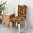 thumbnail image 4 of Set of 4 Cheetah Dining Chair Covers Fashion Animal Spots Design Washable Polyester Stretch Slipcovers Removable Seat Protector for Tropical Kitchen Style, 4 of 7
