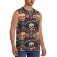 thumbnail image 2 of Easygdp Skulls and Flowers Men's Breathable Tank Tops Sleeveless Sporty T Shirts for Basketball, Mountaineering, Bodybuilding -3X-Large, 2 of 8