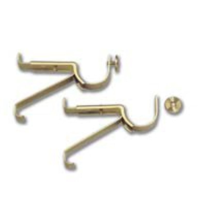 Graber Cafe Curtain Rod Brackets (3/4Inch Adjustable Opening, Brass, 1