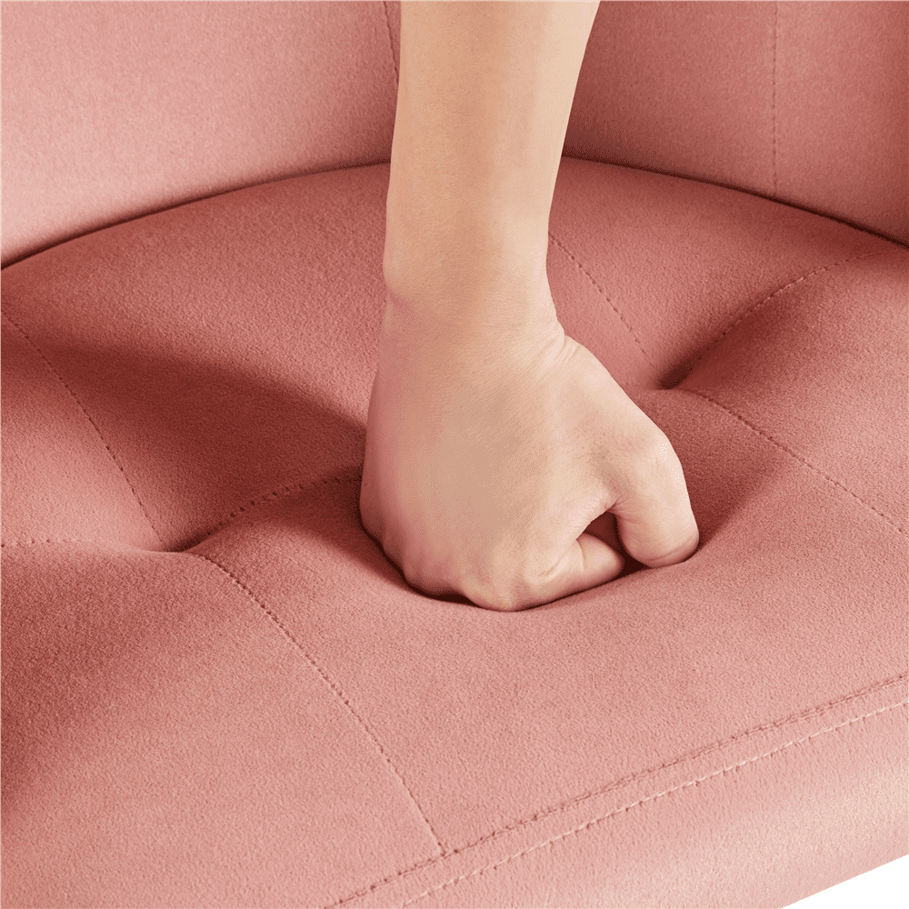 Alden Design Modern Velvet Adjustable Swivel Office Chair, Pink