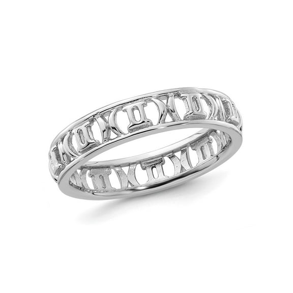 Gem & Harmony Sterling Silver Gemini Zodiac Astrology Ring Band for Women