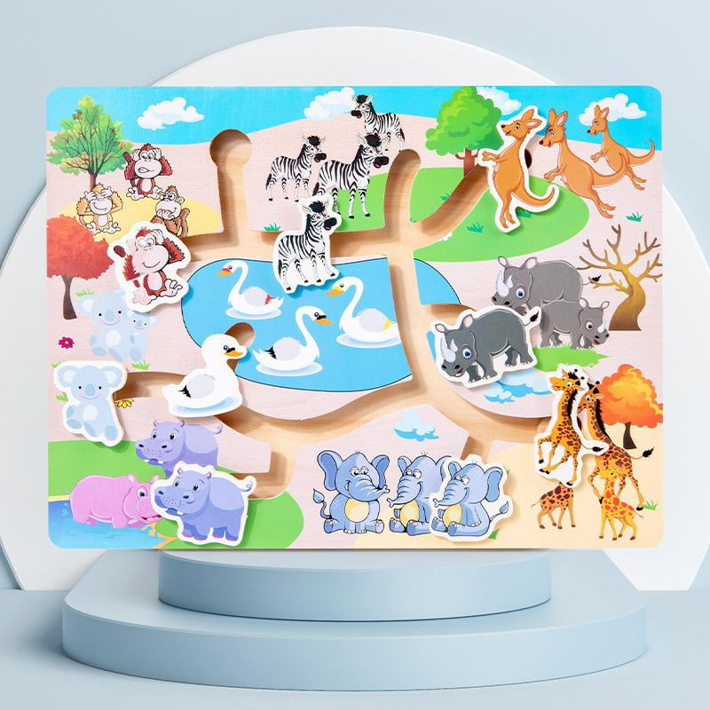 Kids Alphabets ABC Numbers 123 Jigsaw Puzzle Learning Toys Shapes