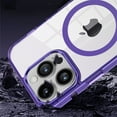 thumbnail image 6 of ELEHOLD Magnetic Clear Case for iPhone 15 Pro Transparent Clear Back Hybrid Hard PC Shockproof TPU Bumper Anti-Yellowing Slim Mag Safe Compatible Protective Case for iPhone 15 Pro,purple, 6 of 6