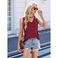 thumbnail image 5 of Women'S Sleeveless Tops Summer V Neck Loose Tank Tops, Vest Style T Shirts for Women Wine Red XL, 5 of 7