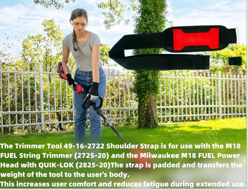 49-16-2722 Shoulder for Milwaukee M18 Quik-lok Shoulder Strap wit EGO Power+ AP1500 EGO 56V String Trimmer, Leaf Blower, Multi Head System 9" Length