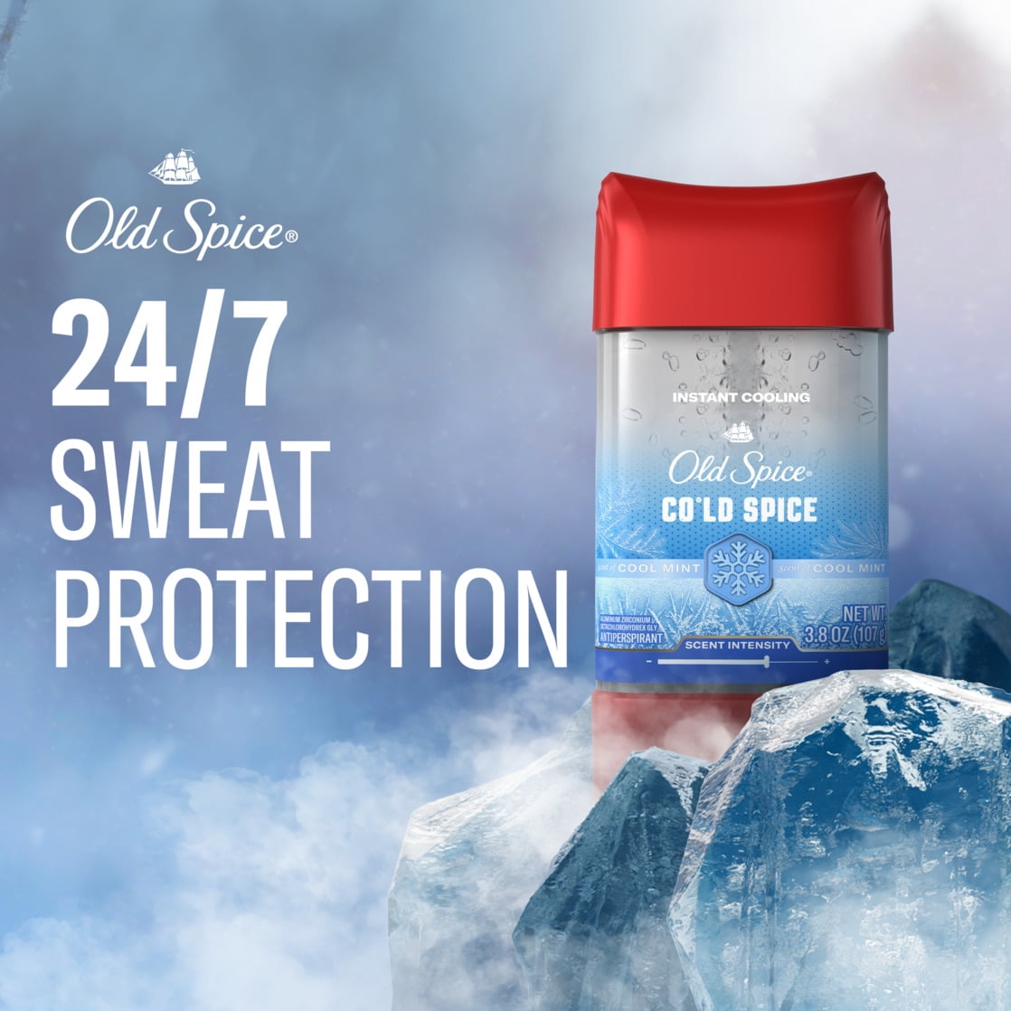 Old Spice Red Collection Cold Spice Scent Clear Gel Antiperspirant for Men, 3.8 oz