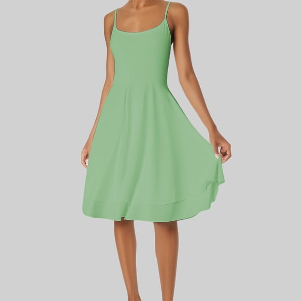 WILLBEST Vestidos Casuales Para Mujer Verano Mini Vestido Plisado Con Cintura Y Cuello Cuadrado Popular Con Dobladillo Corto