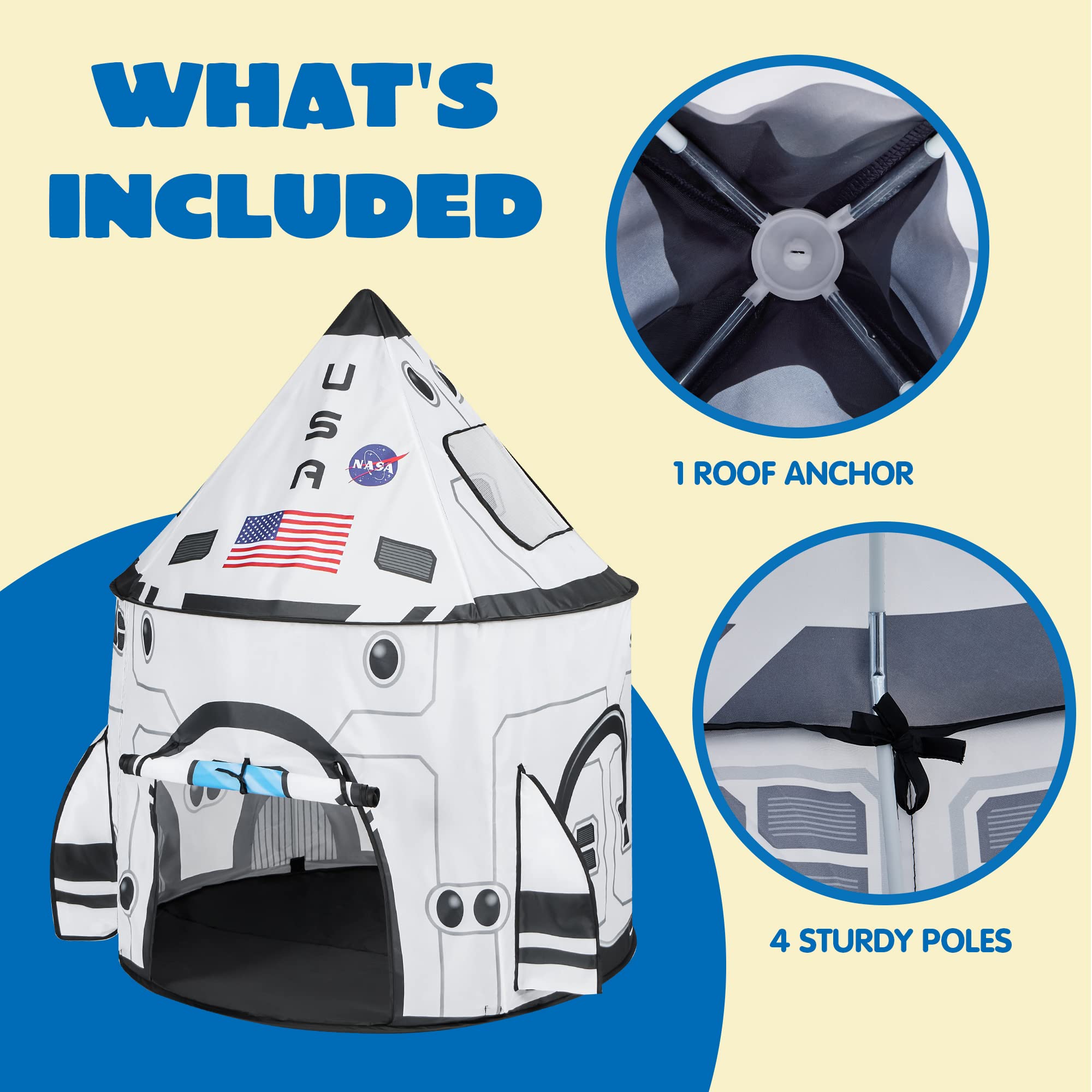 Joyfy Rocket Ship Pop-Up Play Tent photo 5