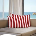 thumbnail image 3 of Lumbar Pillow Covers 20x12 Inch Set of 2, Red Striped Waterproof Outdoor Pillow Covers, Christmas Farmhouse Red White Stripes Decorative Cushion Pillowcases for Couch, Sofa, Bed, Garden, Patio, 3 of 9