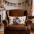 thumbnail image 4 of Beautynvta 4th of July Pillow Covers, American Flag Stars Stripe Patriotic Pillow Covers, Red White Blue Cushion Case for Sofa Bed Couch Decor, 12x20 Inch, 4 of 7