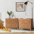 thumbnail image 2 of Tina's Home Modern 2-Drawer Solid Wood End Table with Built-in USB & Power Outlet, Small Space Storage Cabinet for Living Room, Office (Seadrift, Set of 2), 2 of 8