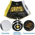 thumbnail image 5 of FLUORY Muay Thai Shorts Free Combat Mixed Martial Arts Boxing Training Match Hollow out Embroidery Shorts, 5 of 5