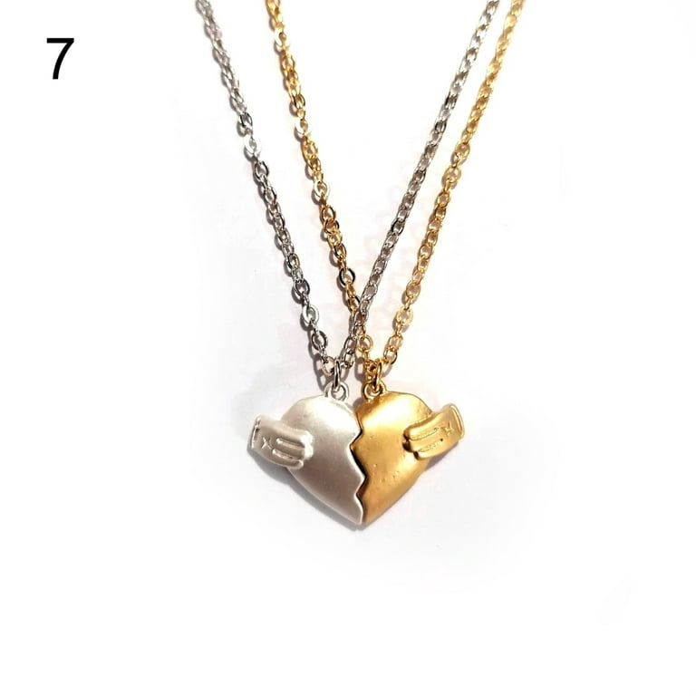 Fashion Couple Heart Magnetic Necklace Heart Combination Pendant Engagement  Necklaces for Women Couple Jewelry Anniversary Gift
