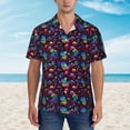 thumbnail image 2 of Pofeuu mushroom colorful Skull Print Hawaiian Shirt for Men Sleeves Casual Button Down Summer Beach Dress Shirts T-Shirts,3X-Large, 2 of 7