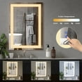 thumbnail image 2 of MINKUROW LED Bathroom Mirror,24" x 32" ,Bathroom Mirror with Lights,LED Mirror for Bathroom,Lighted Bathroom Mirror,Anti-Fog Dimmable Adjustable Light Makeup Mirror, 2 of 7