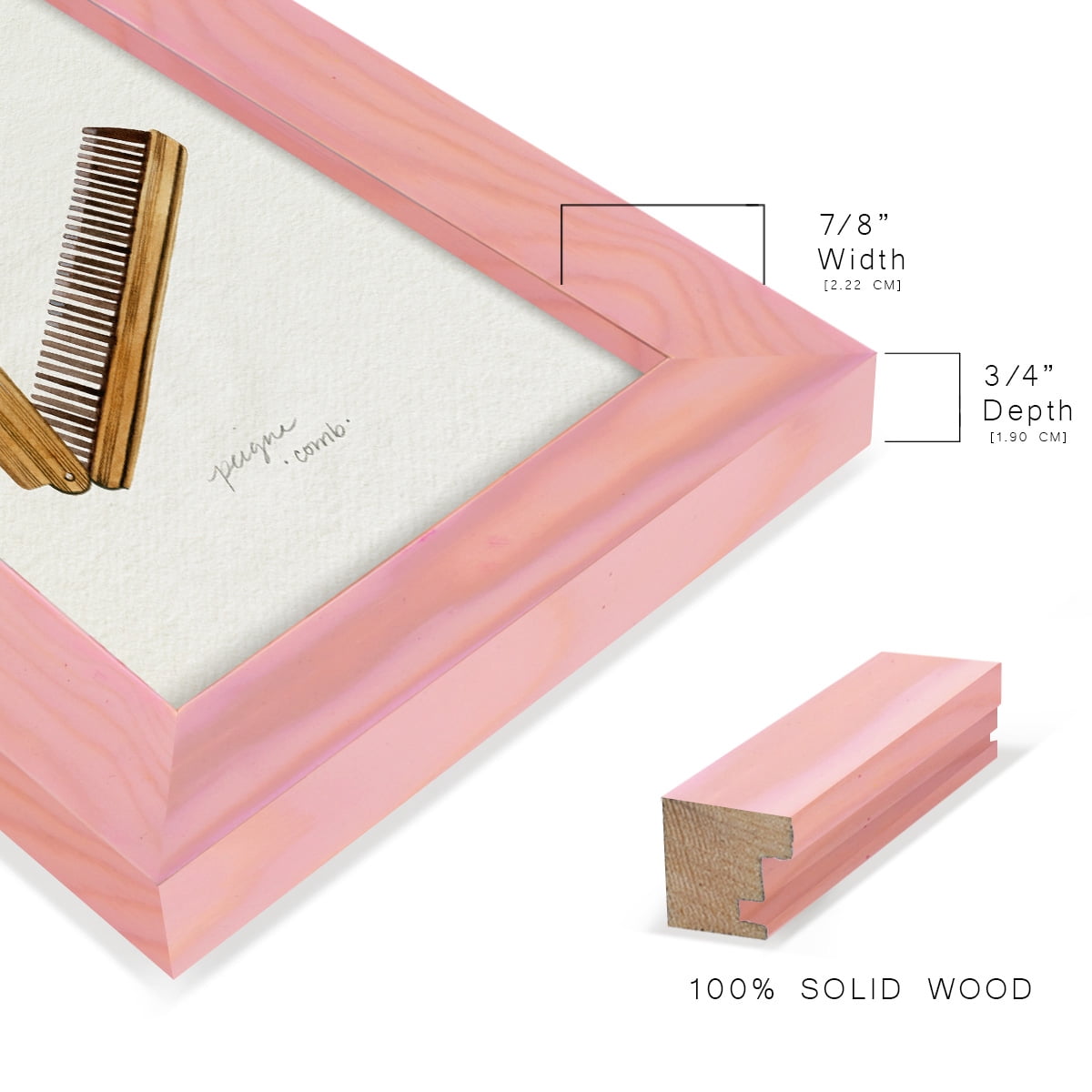 Gilded Toiletries IV - Framed Print w/glass - Sunset Pink