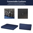 thumbnail image 4 of Outsunny 7-Piece Outdoor Wicker Patio Sofa Set, Modern Rattan Conversation Furniture Set with Cushions, Pillows and Tea Table, Dark Blue, 4 of 10
