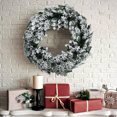 Outdoor Pre Lit Christmas Wreaths Gymax 24