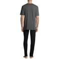 thumbnail image 4 of Hanes Men's Soft Pajama Short Sleeve Top and Pants Set, 4 of 6