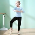 thumbnail image 2 of Kids Girls Base Layers Set Long Sleeve and Pants Active Undergarments for Dance, Ballet, Gymnastics, Performance in Winter, 2 of 8