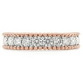 thumbnail image 2 of 1 1/2 ct. t.w Round Cut Lab Created Moissanite Diamond Beaded Eternity Wedding Band Ring For Women In 10K Solid Rose Gold (G-H Color, VVS1 Clarity, 1.50 Cttw)-6.5, 2 of 7