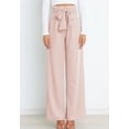 thumbnail image 1 of Pantalones elásticos de mujer, pantalones elegantes de mujer con lazo, pantalones de cintura alta, 1 of 8